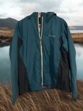 Columbia Teal Heavyweight Rain Jacket | Waterproof Outdoor Shell